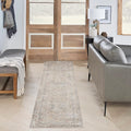 Nourison Home Astra Machine Washable Beige 2' x 6' Area Rug - Easy Clean, Non Shedding, Bed Room, Living Room, Dining Room, Kitchen (6' Runner)