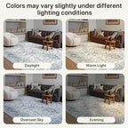 Bavni 3x5 Area Rug for Living Room Bedroom, Washable Boho Print Vintage Aesthetic Rug, Ultra-Thin Low Pile Rugs for Entryway Playroom with Non Slip Backing, Light Blue
