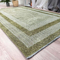 Alfa Rich 7x10 Green Washable Area Rugs for Living Room Bedroom Kitchen Dining Cotton Rug