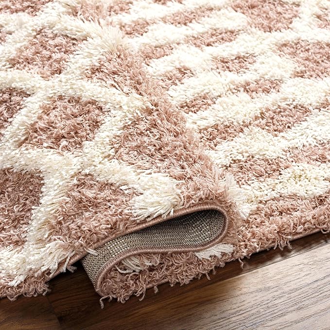 Livabliss Hapsburg Moroccan Shag Area Rug,6'7" x 9'6",Dusty Pink