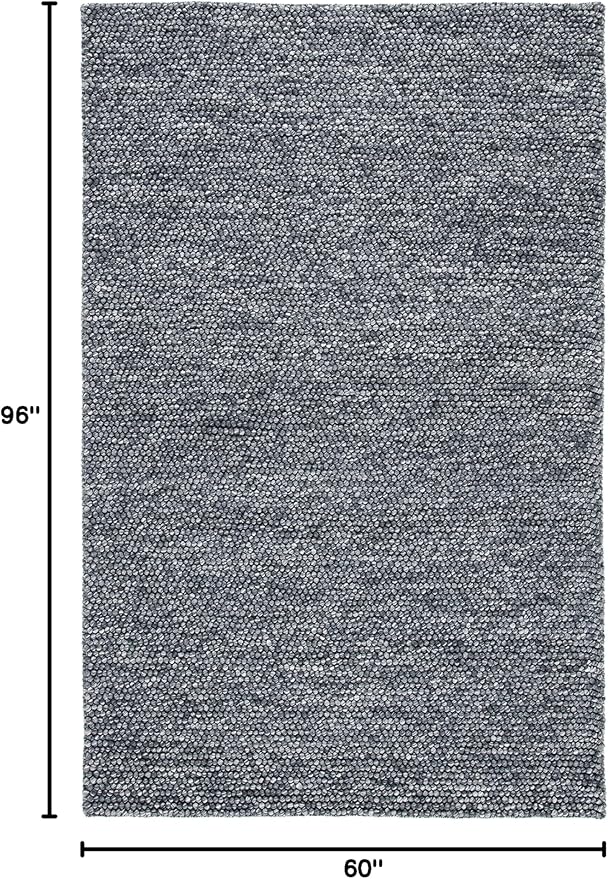 SAFAVIEH Area Rug 5x8 - Natura Collection - Dark Grey, Handmade Wool Blend, Textured Design, Ideal for Living Room, Bedroom, Dining Space (NAT620H)