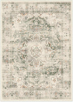 RUGGABLE Washable Vintage Area Rug – Sarrah Sage 5x7, Stain-Resistant, Non-Slip – Medium Machine Washable Rugs for Living Room, Bedroom, Hallway, Entryway & Office–with Cushioned Pad