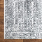 Bloom Rugs Caria Washable Non-Slip 3x5 Rug - Ivory/Black Geometric Area Rug for Living Room, Bedroom, Dining Room, and Kitchen - Exact Size: 3' x 5'