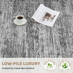 10x14 Area Rug Living Room Rugs - Washable Neutral Modern Abstract Soft Thin Rug Indoor Floor No Slip Rug Carpet for Bedroom Under Dining Table Home Office Decor - Dark Gray