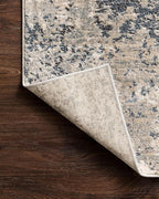 Loloi Teagan Collection TEA-07 Natural/Denim 2'-8" x 7'-6" Runner Rug, Large, Soft Neutral Rug, High-Traffic for Living Room, Bedroom, Home Office, Dining Area