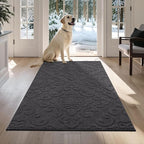 COSY HOMEER Door Mat 36”x60”,Absorbent Dirt Trapper Entryway Rugs,Non-Slip Welcome Mat,Washable Entry Rugs,Low Pile Doormat for Front Back Door,Wet Shoes & Paws,Dark Grey