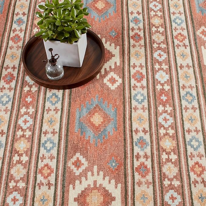 Dash & Albert Canyon Natural Machine Washable Rug, 4 X 6 Feet, Natural Geometric Pattern - Premium Luxury Hotel Quality Soft Breathable Hypoallergenic Machine Washable Easy Care All Season