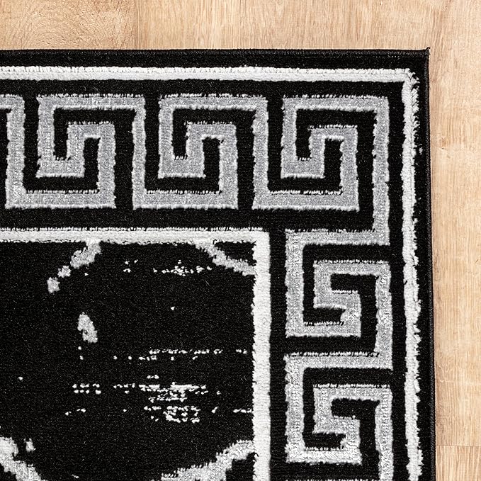 GLORY RUGS Area Rugs Marble 4x5 Black Gray Carpet Modern Abstract Rug Living Room Dining Bedroom Rug