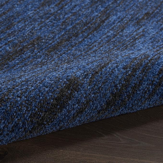 Nourison Home Nourison Essentials Midnight Blue 2'2" x 14' Area Rug - Easy Clean, Non Shedding, Bed Room, Living Room, Dining Room, Kitchen (14' Runner)