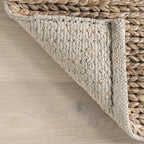 Nuloom Penelope Tan, 7'6" x 9'6", Hand-Braided, Wool & Cotton, Soft and Textured, High Traffic, Stain Resistant, Easy Clean, Durable Area Rug for Bedroom, Living Room, Dining, Foyer, Entryway
