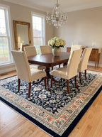 Rugs.com Yasmin Collection Rug – 9' x 12' Navy Blue Medium Rug Perfect for Living Rooms, Large Dining Rooms, Open Floorplans