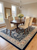 Rugs.com Yasmin Collection Rug – 7' x 10' Navy Blue Medium Rug Perfect for Bedrooms, Dining Rooms, Living Rooms