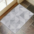 ReaLife Rugs Machine Washable Area Rug - Living Room Bedroom Bathroom Kitchen Entryway Office - Padded Crease Free Stain Resistant Premium - Modern Geometric Contemporary- Miles- Gray - 2'x 3'