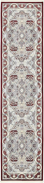 Unique Loom Narenj Collection Classic Traditional Medallion Textured Design Area Rug, 3 x 13 ft, Burgundy/Tan