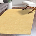 Eyely UES100B-6 Supersoft Haze Solid Low-Pile Indoor Area Rug, Coastal, Bohemian, Minimalist, Classic, Casual for Bedroom,Kitchen,Living Room,Non Shedding,Easy-Washing, Yellow, 6 X 9