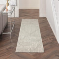 Nourison Home Textured Home Grey Ivory 2'3" x 7'6" Area Rug - Easy Clean, Non Shedding, Bed Room, Living Room, Dining Room, Kitchen (8' Runner)