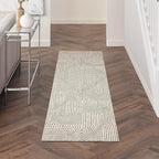 Nourison Home Textured Home Grey Ivory 2'3" x 7'6" Area Rug - Easy Clean, Non Shedding, Bed Room, Living Room, Dining Room, Kitchen (8' Runner)