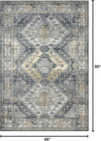 Loloi Skye Collection SKY-09 Graphite/Silver 8'-0" x 8'-0" Round Area Rug