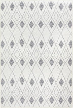 Dash & Albert Chandler Ivory Machine Washable Rug, 3 X 5 Feet, Ivory Geometric Pattern