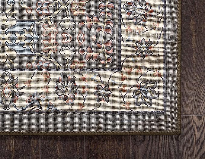 Unique Loom Espahan Collection Area Rug - Cape Cod (7' 1" x 10' Rectangle, Green/ Black)