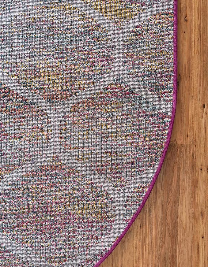 Rugs.com Lattice Frieze Collection Rug – 7' x 10' Oval Multi Medium Rug Perfect for Living Rooms, Large Dining Rooms, Open Floorplans
