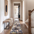 Rugshop Cream Bright Flowers Non Slip Non-Shedding Runner Rug for Hallway, Corridor and Kitchen, 2'7" x 12'