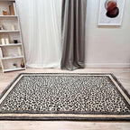 Alfa Rich 4x6 Leopard Beige Black Washable Area Rugs for Living Room Bedroom Kitchen Cotton Rug