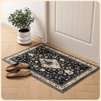 Istana 2x3 Area Rug - Black Boho Rugs for Living Room 2x3 - Foldable Small Rugs for Bedroom - Stain Resistant Washable Rug Non Slip - Eco-Friendly Area Rugs Indoor
