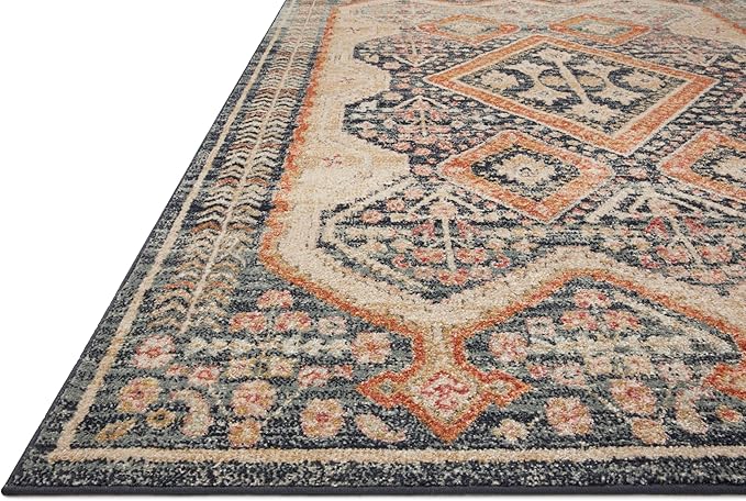 Loloi Jocelyn Collection JOC-05 Navy/Multi 5'-5" x 7'-6" .38" Thick Area Rug