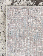 Rugs.com Leipzig Collection Rug – 8 Ft Square Gray Low-Pile Rug Perfect for Living Rooms, Kitchens, Entryways