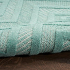 Nourison Home Versatile Aqua Teal 9' x 12' Area Rug - Easy Clean, Non Shedding, Bed Room, Living Room, Dining Room, Kitchen (9' x 12')
