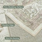 vivorug 6x9 Area Rugs, Ultra-Soft Washable Rug for Living Room Dinner Room Bedroom, Non-Slip Vintage Sage Green Rug, Indoor Carpet Large Area Rug
