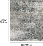 GENIMO Washable 8x10 Area Rugs for Living Room, Non Slip Modern Abstract Rug, Machine Washable Stain Resistant Low Pile Soft Carpet for Bedroom, Dining, Office, Black Grey