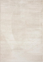 Abani Neutral Beige Area Rug 9' x 12' for Living Room, Bedroom - Zen Reiki Circles Pattern - Durable & Easy to Clean
