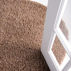 Unique Loom Solid Shag Collection Area Rug (7' 10" x 10' Oval, Sandy Brown)