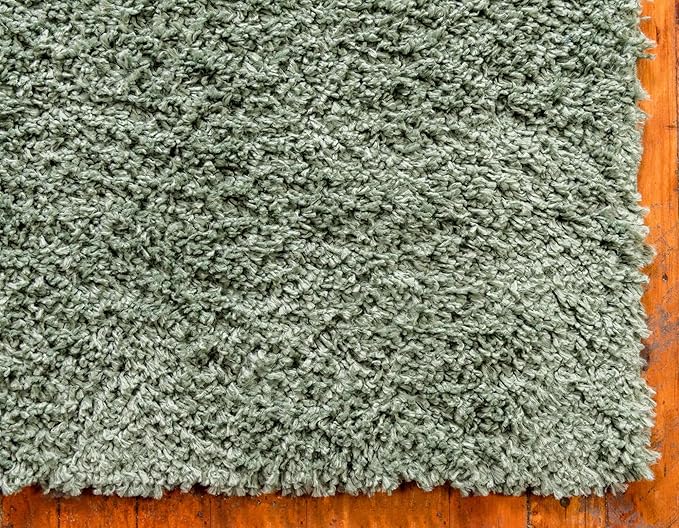 Unique Loom Davos Shag Collection Area Rug - Solid (4' 1" x 6' 1" Rectangle, Sage)