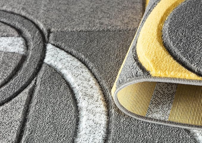 GLORY RUGS Area Rug Modern Soft Hand Carved Contemporary Floor Carpet with Premium Fluffy Texture for Indoor Living Dining Room and Bedroom Area (2x3, Yellow)