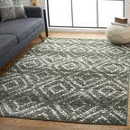 SAFAVIEH Adirondack Collection Area Rug - 4' x 6', Dark Green & Ivory, Geometric Design, Non-Shedding & Easy Care, Ideal for High Traffic Areas in Living Room, Bedroom, Dining (ADR131E-4)