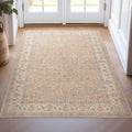 Well Woven Asha Rome Beige Cream 3'3" x 5' Area Rug - Oriental Floral Pattern, Easy Clean, Floor-Friendly Backing - for Living Room, Bedroom, and Dining Room