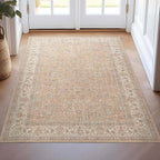 Well Woven Asha Rome Beige Cream 3'3" x 5' Area Rug - Oriental Floral Pattern, Easy Clean, Floor-Friendly Backing - for Living Room, Bedroom, and Dining Room