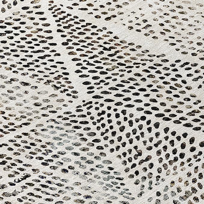 Addison Rugs Chantille ACN591 Ivory 8' x 8' Indoor Outdoor Round Rug, Easy Clean, Machine Washable, Non Shedding, Bedroom, Living Room, Dining Room, Kitchen, Patio Rug