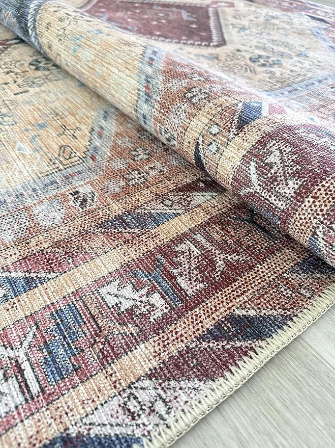Fame Living Washable Area Rug. Modern Farmhouse. Vintage. Turkish. Bohemian. Distressed. Oriental. Traditional. Rugs for Living Room. Dining. Bedroom. Office. Entryway. Foyer. (863TT, 9' x 12')