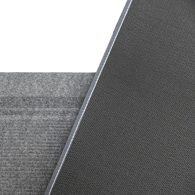 English Home Custom Size Non Slip Striped Design Light Weight Durable PVC Backing Thin Pile Runner Rug (36" x 45')