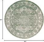 Unique Loom Isabella Collection Area Rug - Adjani (7' 10" Round, Green/ Ivory)