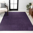JONATHAN Y Haze Solid Low-Pile Purple Indoor Area Rug 5x8, Coastal,Bohemian,Minimalist,Classic, Easy-Cleaning for Living Room,Bedroom,Kitchen,Pet Friendly,Non-Shedding (SEU100N-5)