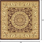 Unique Loom Versailles Collection Traditional Classic Medallion Floral Motif Area Rug (6' 0 x 6' 0 Square, Brown/ Ivory)