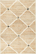 Dash and Albert Kali Machine Washable Area Rug - Runner - 2.5' x 8' Natural - Diamond Accent Rug - Anti-Slip Backing, Lightweight, Machine Washable, High Traffic Areas Kitchen, Mudroom, Laundry Room