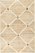 Dash and Albert Kali Machine Washable Area Rug - Runner - 2.5' x 8' Natural - Diamond Accent Rug - Anti-Slip Backing, Lightweight, Machine Washable, High Traffic Areas Kitchen, Mudroom, Laundry Room