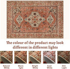 Tangsoo Boho 3x10 Runner Rug for Hallway Long Washable Hallway Runner Rugs, Non Slip Vintage Soft Low Pile Rug Runner, Oriental Terracotta 10ft Carpet Runners for Living Room Kitchen Bedroom Entryway