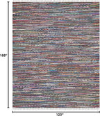 SAFAVIEH Rag Rug Collection Area Rug - 10' x 14', Grey & Multi, Handmade Boho Stripe Cotton, Ideal for High Traffic Areas in Living Room, Bedroom (RAR121M)